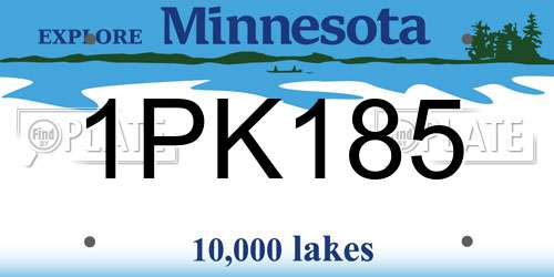 1PK185 Minnesota License Plate