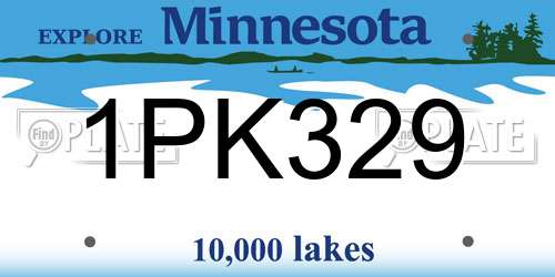 1PK329 Minnesota License Plate