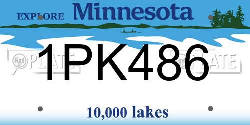 1PK486 Minnesota License Plate