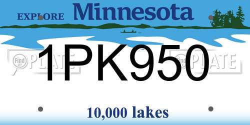 1PK950 Minnesota License Plate
