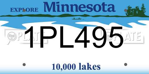 1PL495 Minnesota License Plate