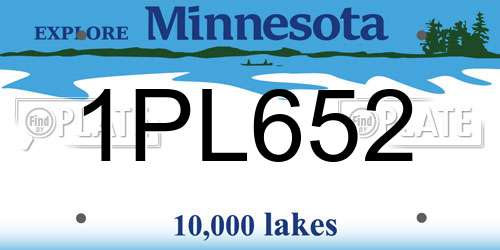 1PL652 Minnesota License Plate