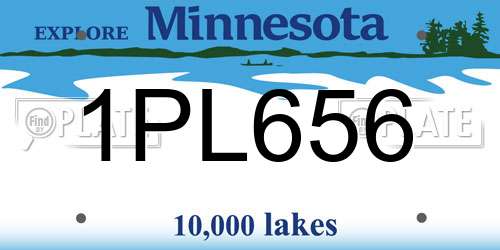 1PL656 Minnesota License Plate