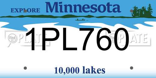1PL760 Minnesota License Plate