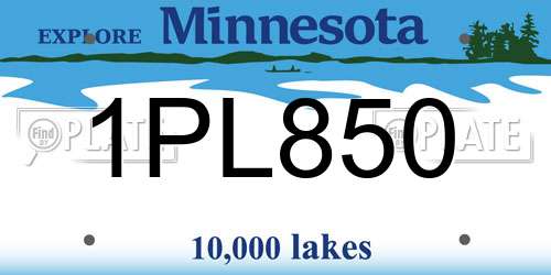 1PL850 Minnesota License Plate