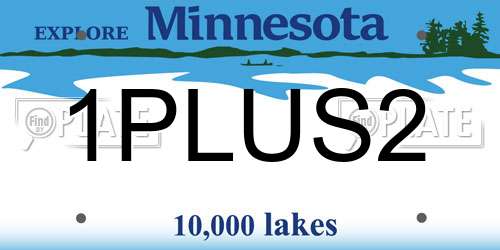 1PLUS2 Minnesota License Plate