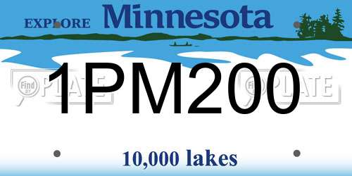 1PM200 Minnesota License Plate