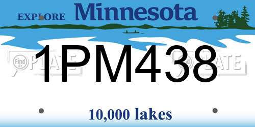 1PM438 Minnesota License Plate