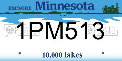 1PM513 Minnesota License Plate