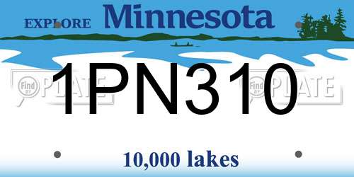 1PN310 Minnesota License Plate