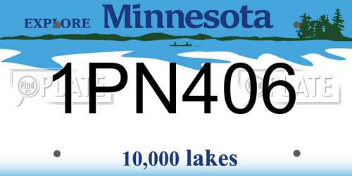 1PN406 Minnesota License Plate