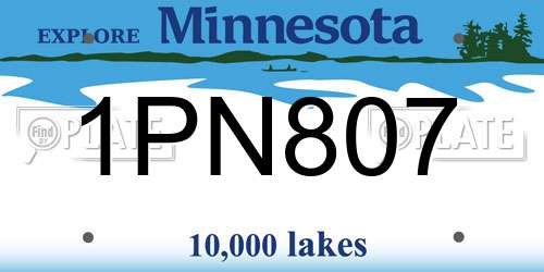 1PN807 Minnesota License Plate