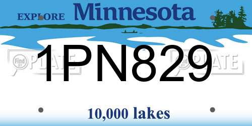 1PN829 Minnesota License Plate