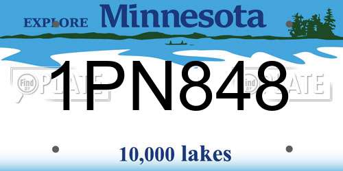 1PN848 Minnesota License Plate