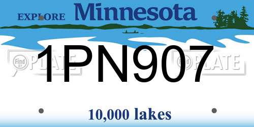 1PN907 Minnesota License Plate
