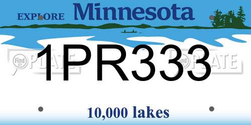 1PR333 Minnesota License Plate