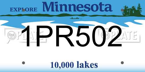 1PR502 Minnesota License Plate