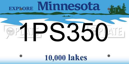 1PS350 Minnesota License Plate