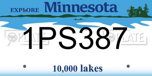 1PS387 Minnesota License Plate