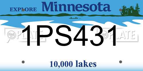 1PS431 Minnesota License Plate