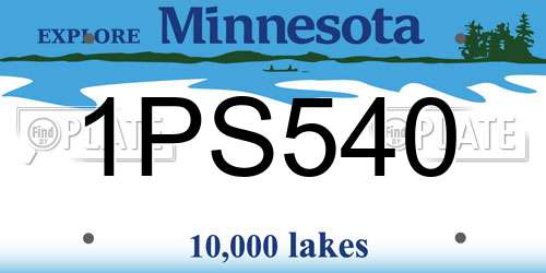1PS540 Minnesota License Plate