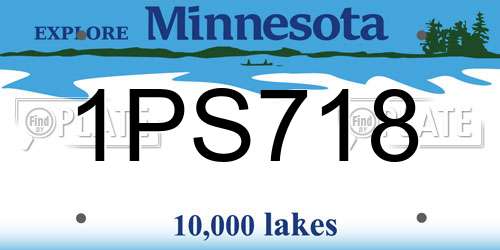 1PS718 Minnesota License Plate