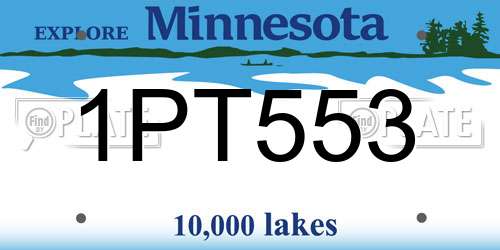 1PT553 Minnesota License Plate