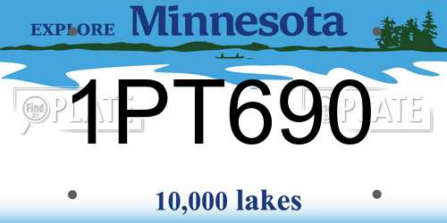 1PT690 Minnesota License Plate