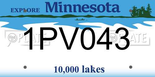 1PV043 Minnesota License Plate