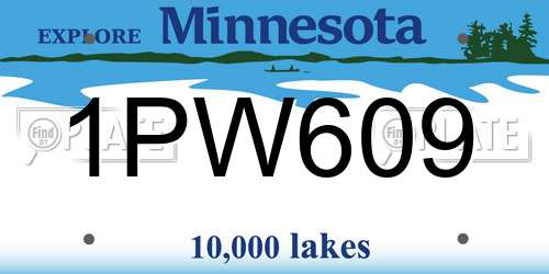 1PW609 Minnesota License Plate
