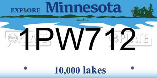 1PW712 Minnesota License Plate