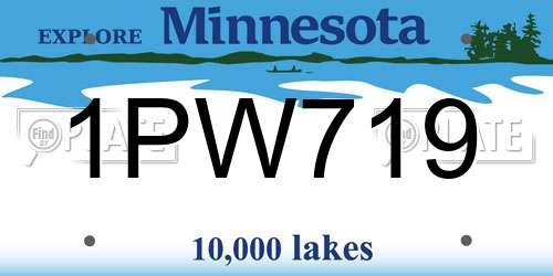 1PW719 Minnesota License Plate