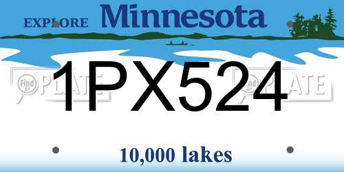 1PX524 Minnesota License Plate