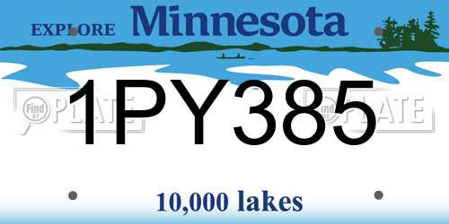 1PY385 Minnesota License Plate