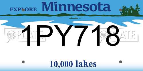 1PY718 Minnesota License Plate