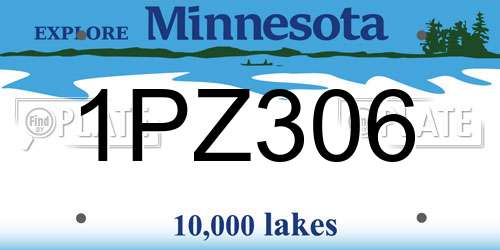 1PZ306 Minnesota License Plate