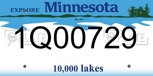 1Q00729 Minnesota License Plate