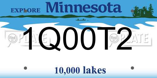 1Q00T2 Minnesota License Plate