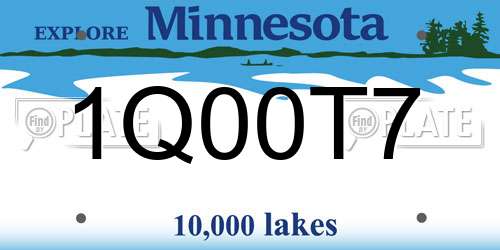 1Q00T7 Minnesota License Plate
