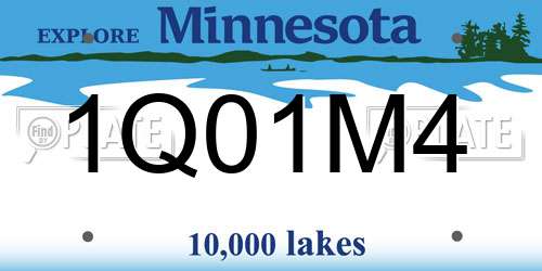 1Q01M4 Minnesota License Plate