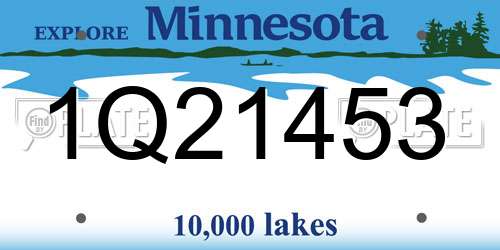 1Q21453 Minnesota License Plate