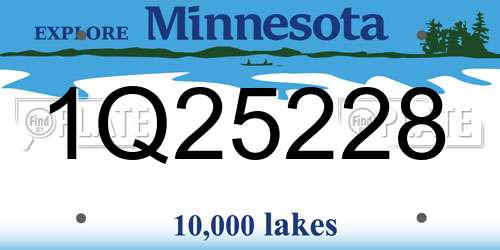 1Q25228 Minnesota License Plate