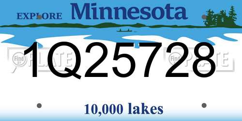 1Q25728 Minnesota License Plate