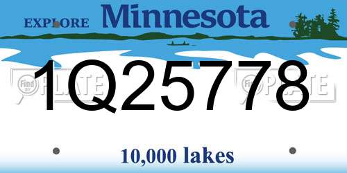 1Q25778 Minnesota License Plate