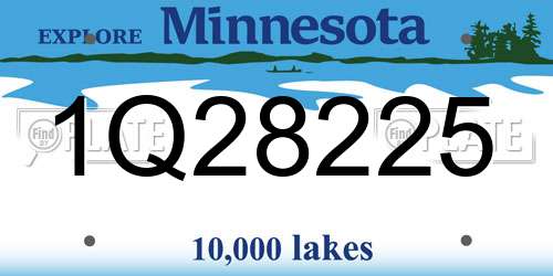 1Q28225 Minnesota License Plate