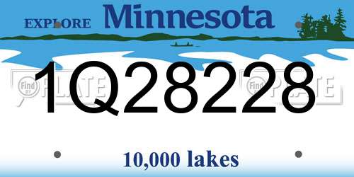 1Q28228 Minnesota License Plate
