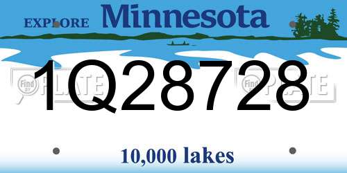 1Q28728 Minnesota License Plate