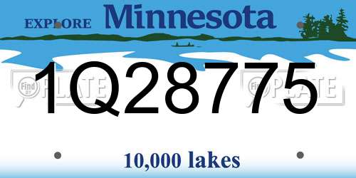 1Q28775 Minnesota License Plate