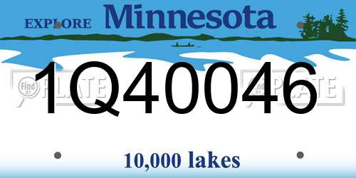 1Q40046 Minnesota License Plate