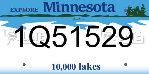 1Q51529 Minnesota License Plate